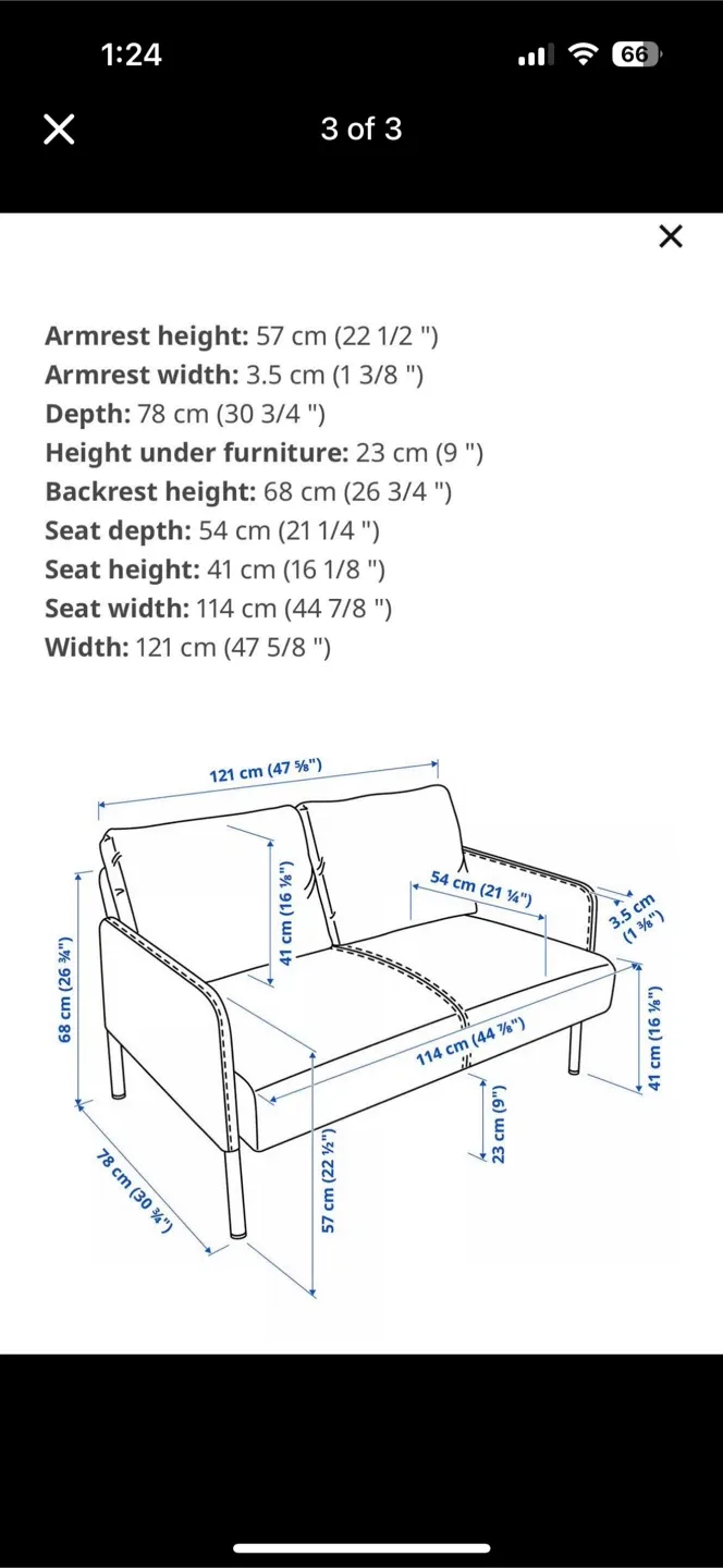 IKEA GLÖSTAD Loveseat, Knisa Dark Gray image indicator(2)