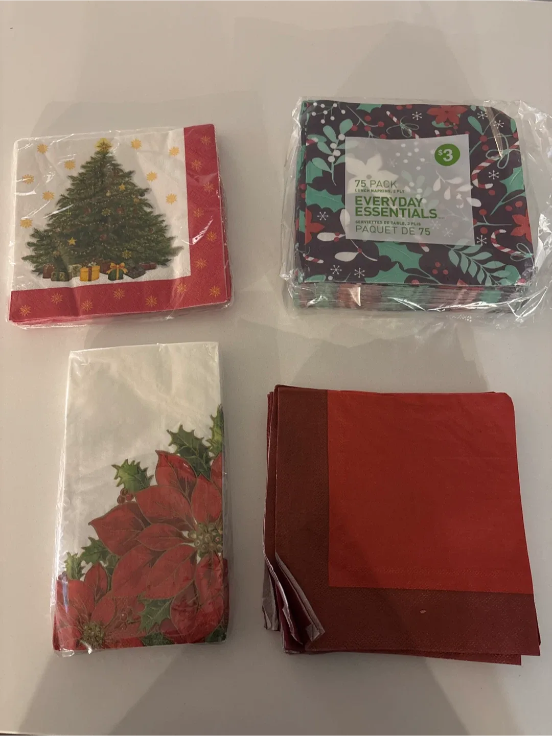 Various Christmas Napkins - 4 Packs