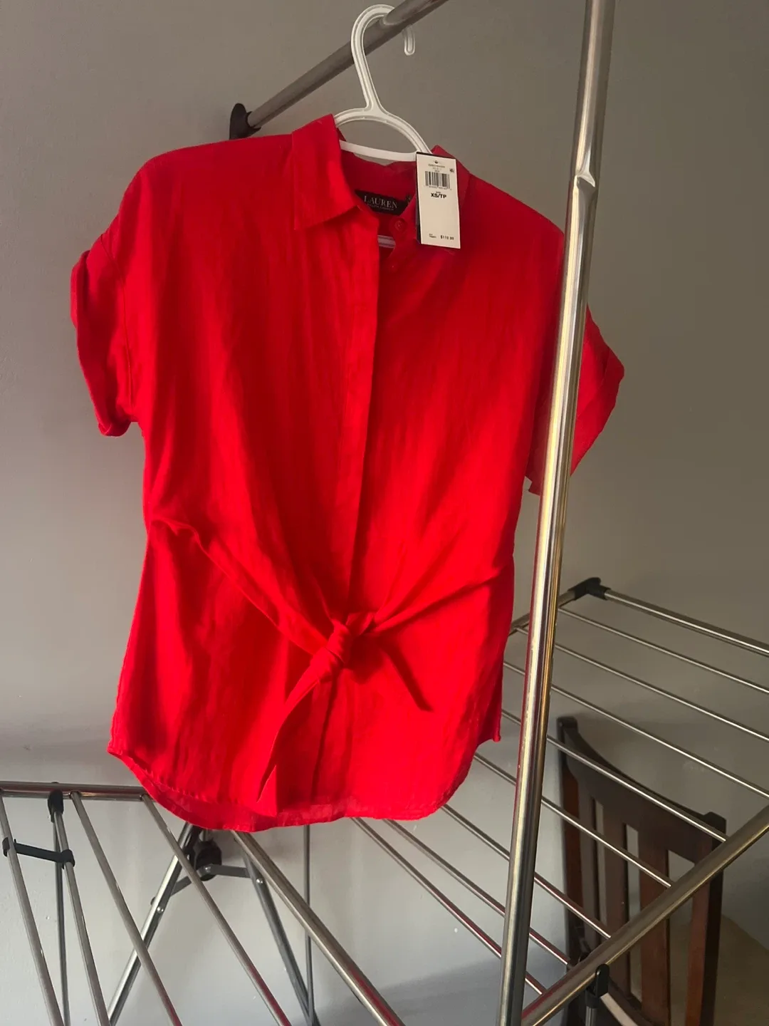 Lauren Ralph Lauren Red Blouse - Size XS/TP image indicator(2)