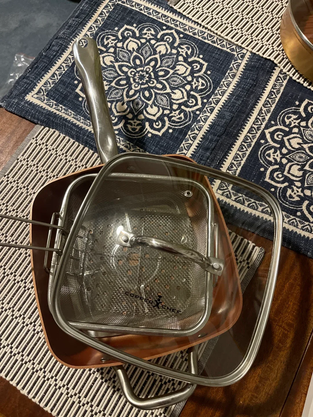 Copper Chef Square Fry Pan with Fry Basket