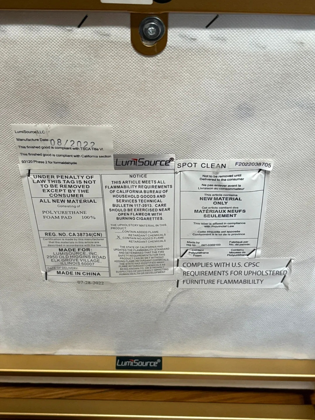 Lumiosource White & Gold Bar Stool image indicator(3)