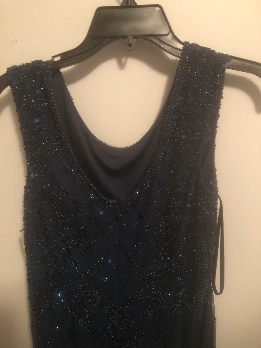 David's Bridal Navy Blue Beaded Dress image indicator(9)