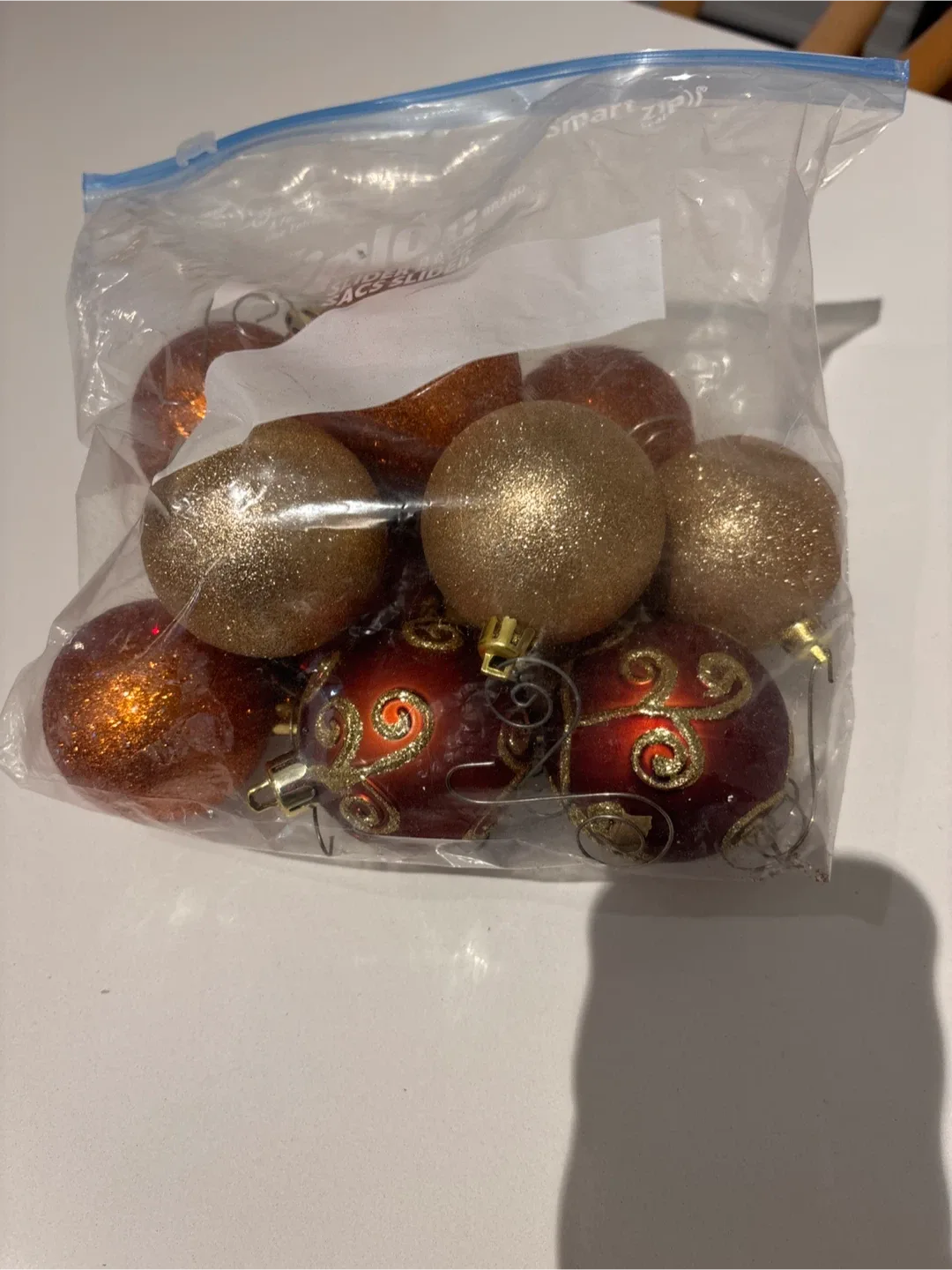 Christmas Ornaments - Copper & Gold
