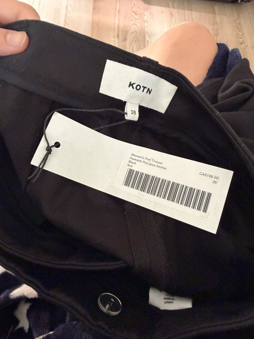 KOTN Women's Port Trouser - Black, Size 26 image indicator(2)