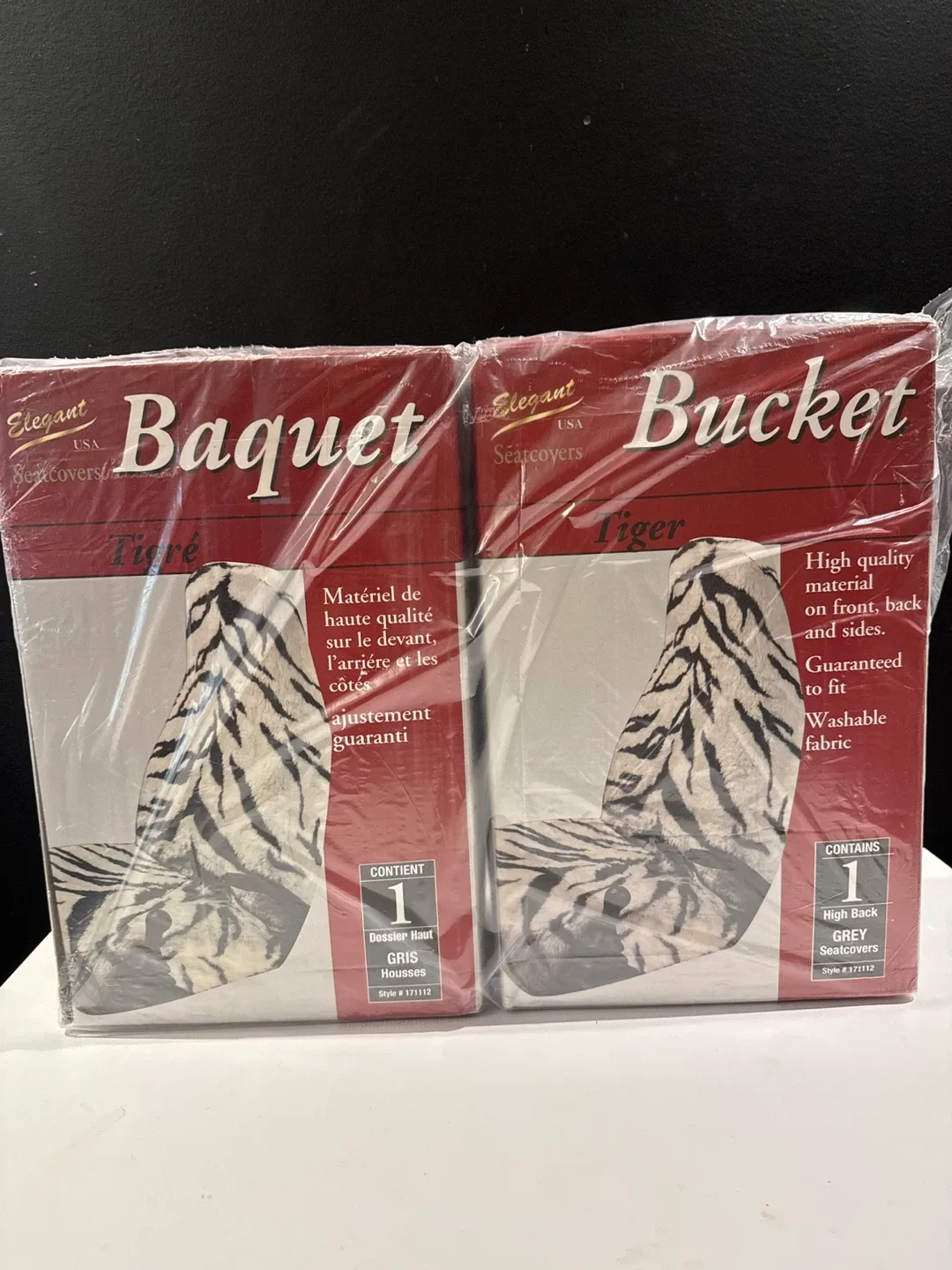 Elegant Bucket Seatcovers - Tiger Print thumbnail