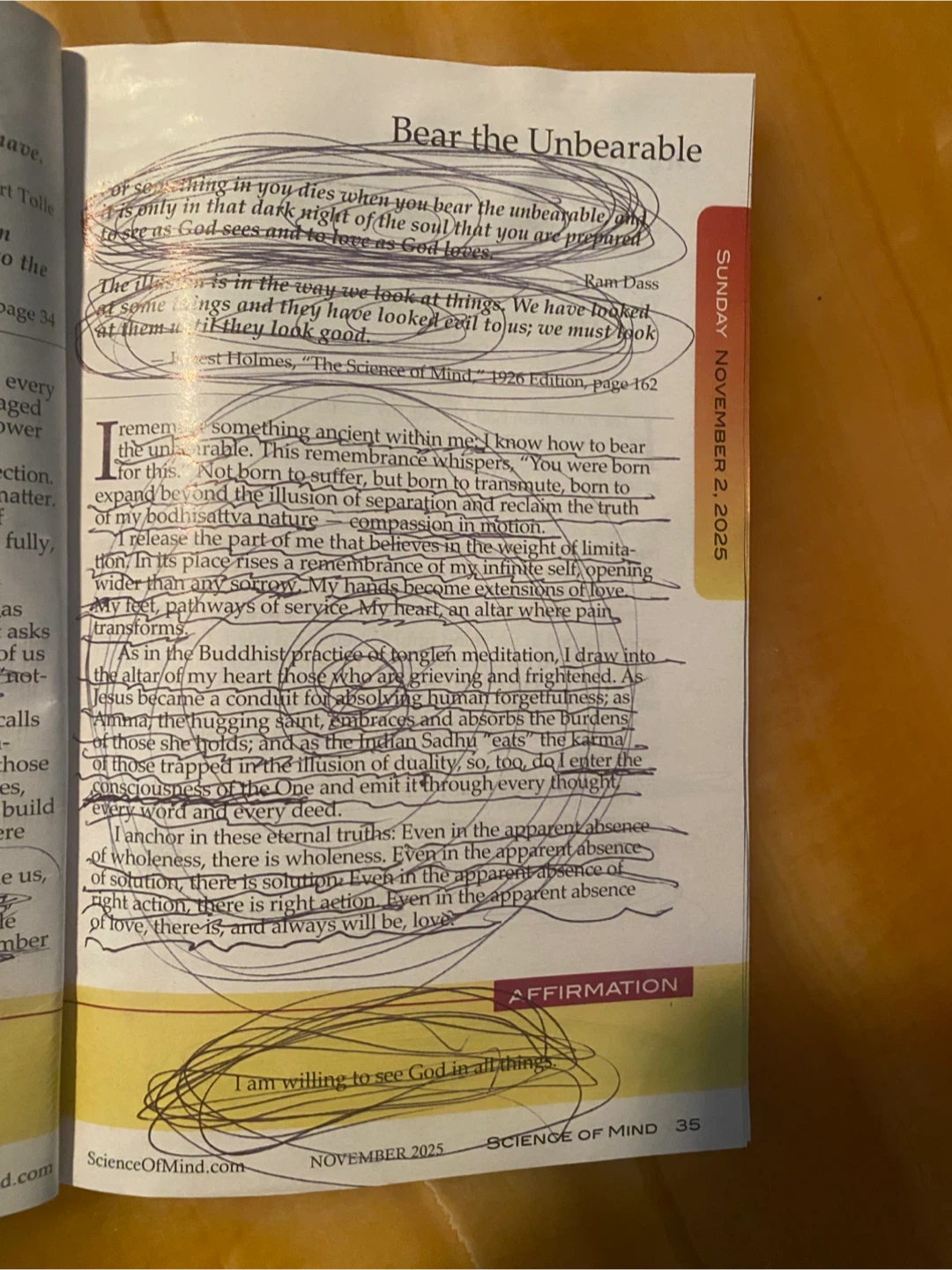 Not Scientology Science of Mind Magazine November 2025 - photo 3