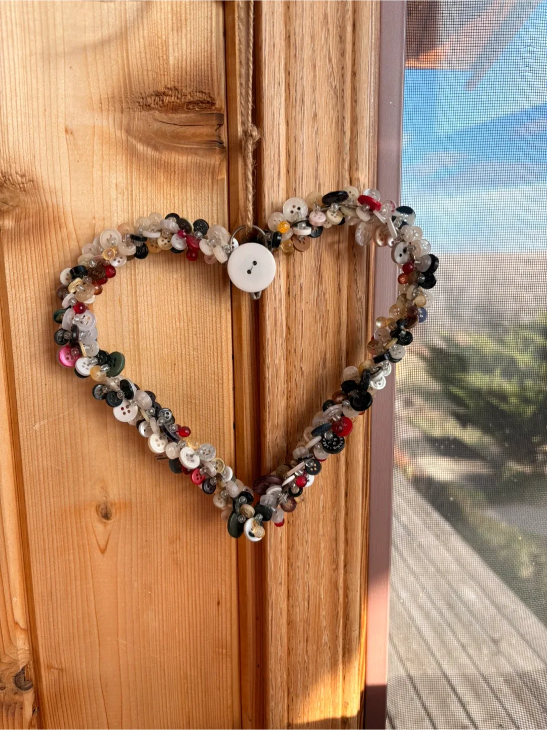 Handmade Button Heart Decoration