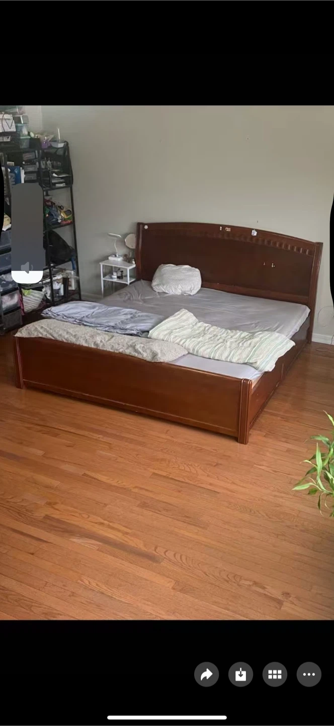 Dark Wood queen Bed Frame similar to this