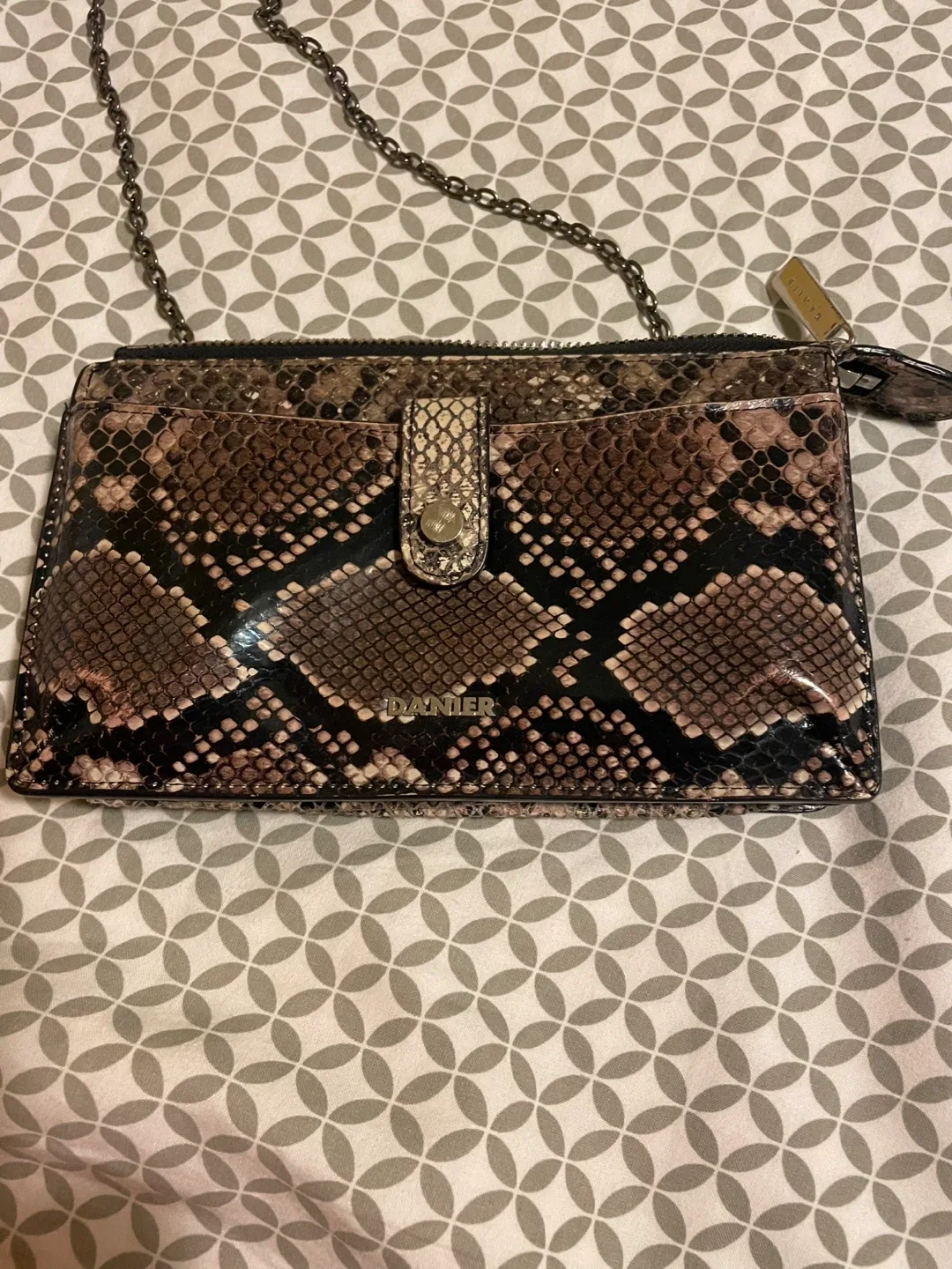 Danier  Snakeskin Print Chain Wallet