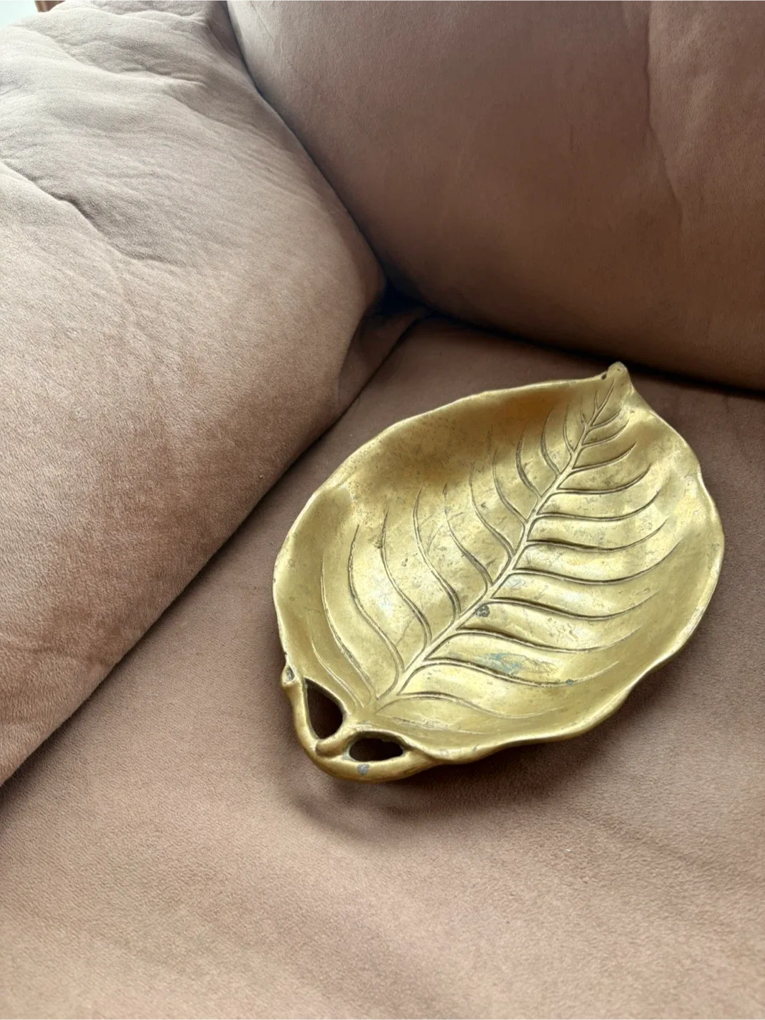 Leaf-shaped Brass Tray