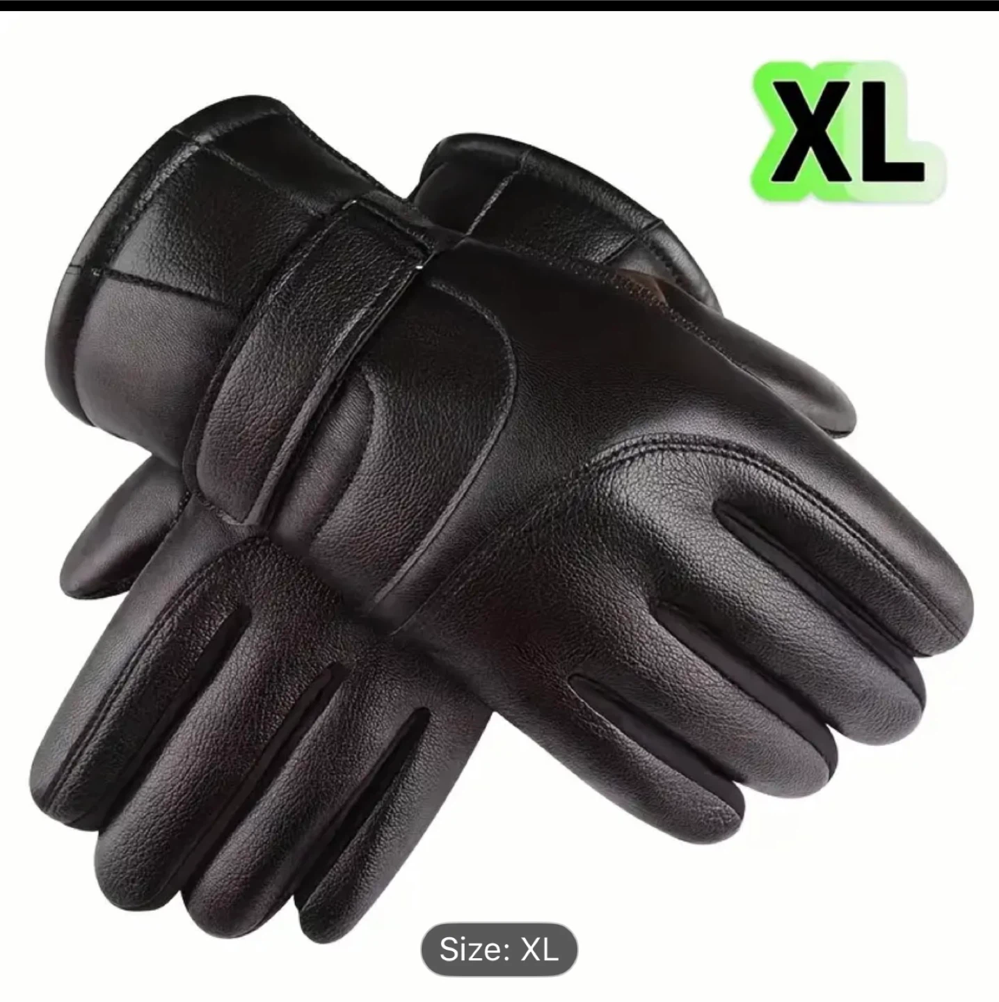 Black Leather Gloves - Size M,L,XL - photo 3