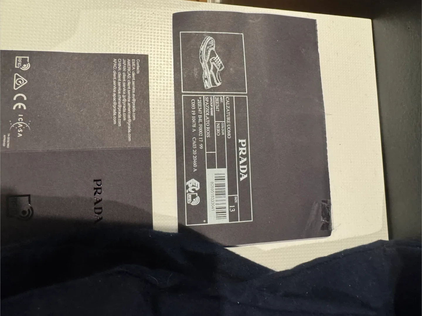 Prada Calzature Uomo Black Leather Shoes - Size 13 image indicator(4)