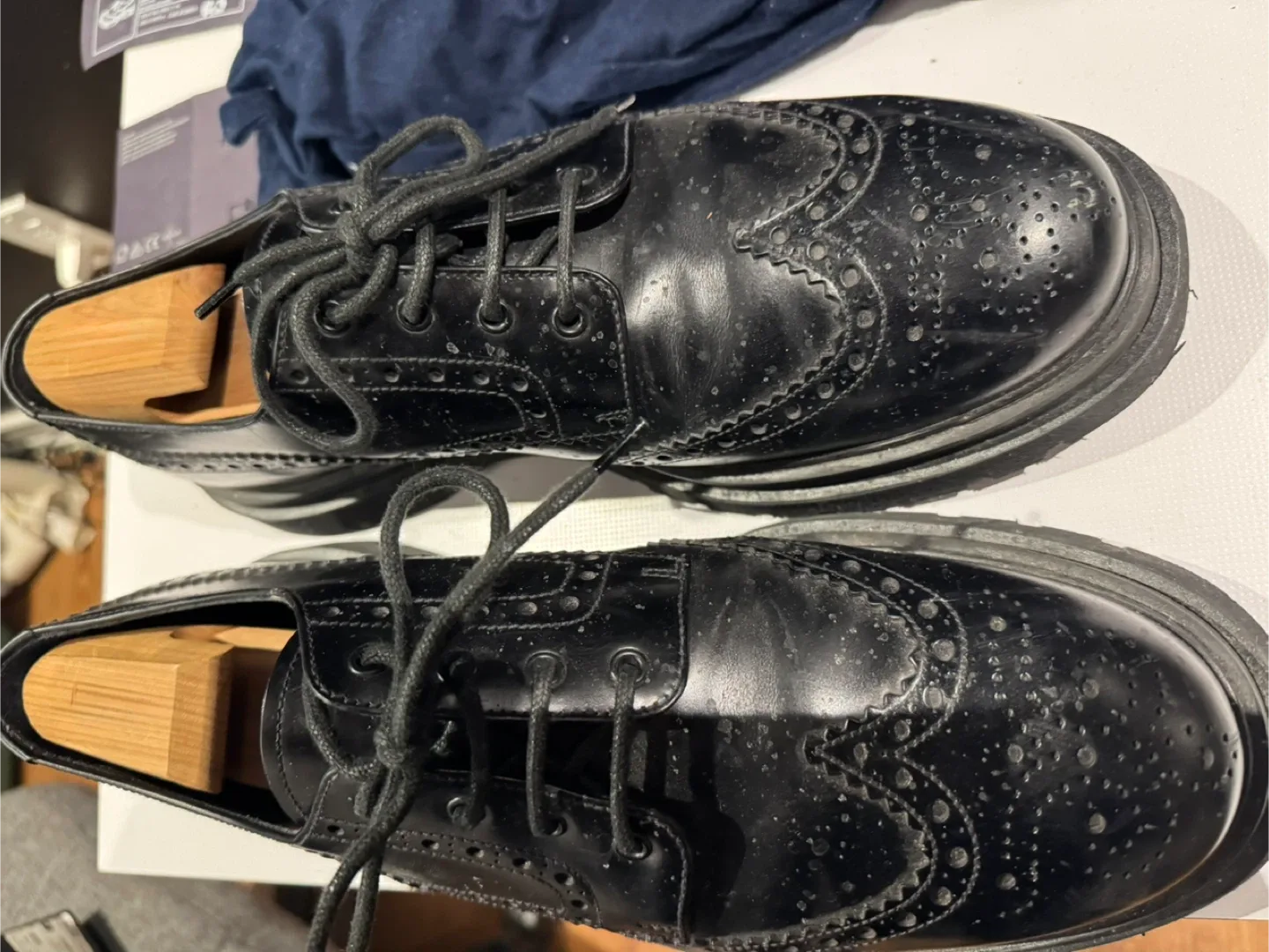 Prada Calzature Uomo Black Leather Shoes - Size 13 thumbnail