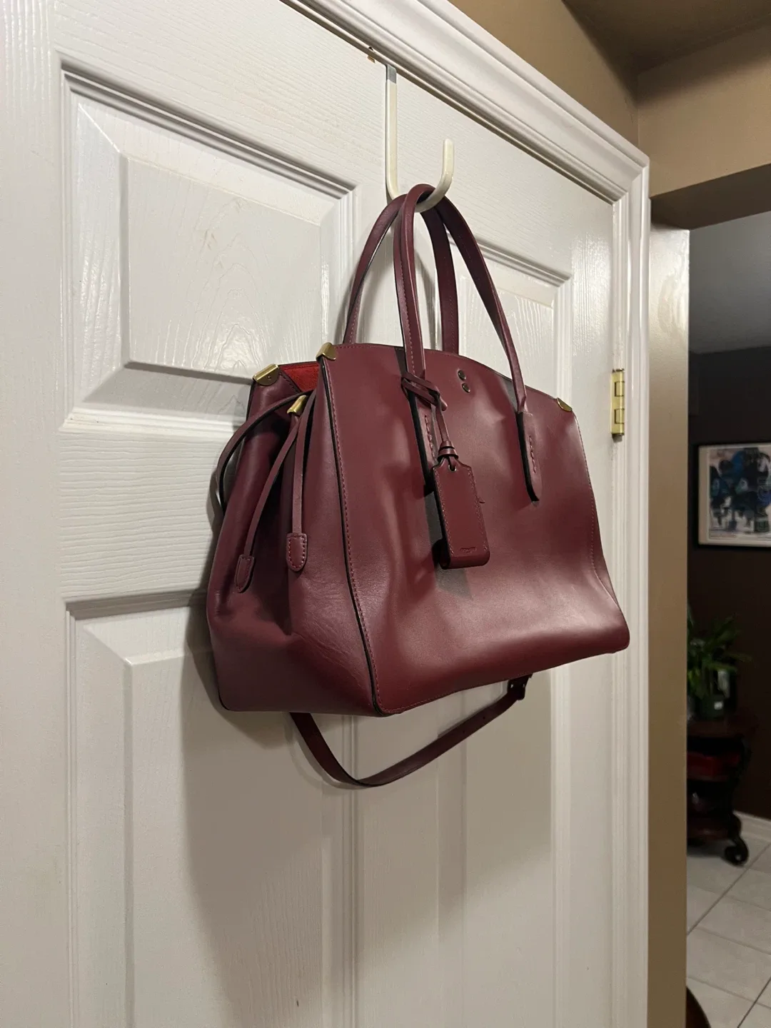 Coach Leather Satchel - Burgundy image indicator(2)