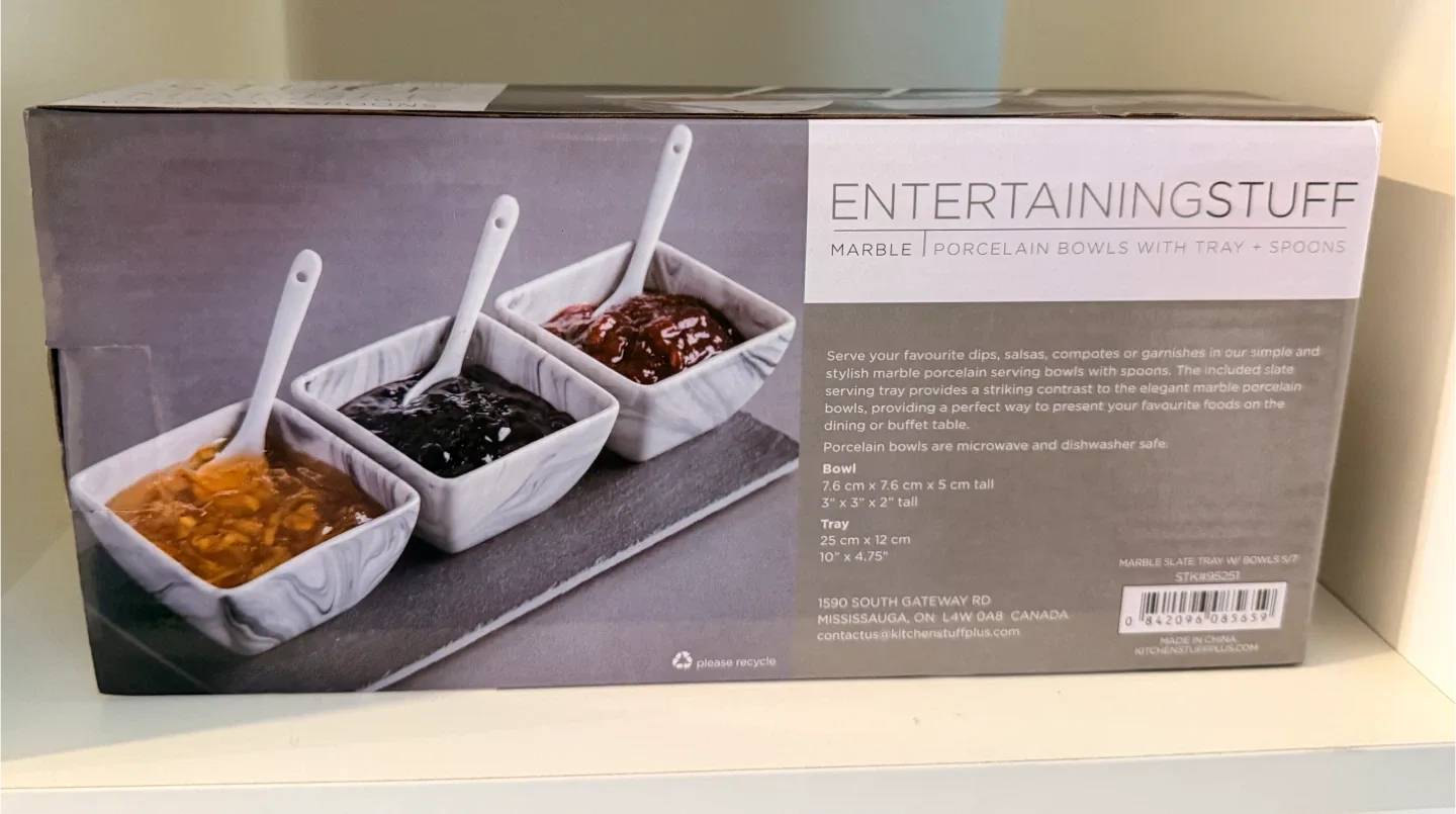 Holiday Gift-Entertaining Stuff Marble Bowls w/Tray & Spoons image indicator(5)