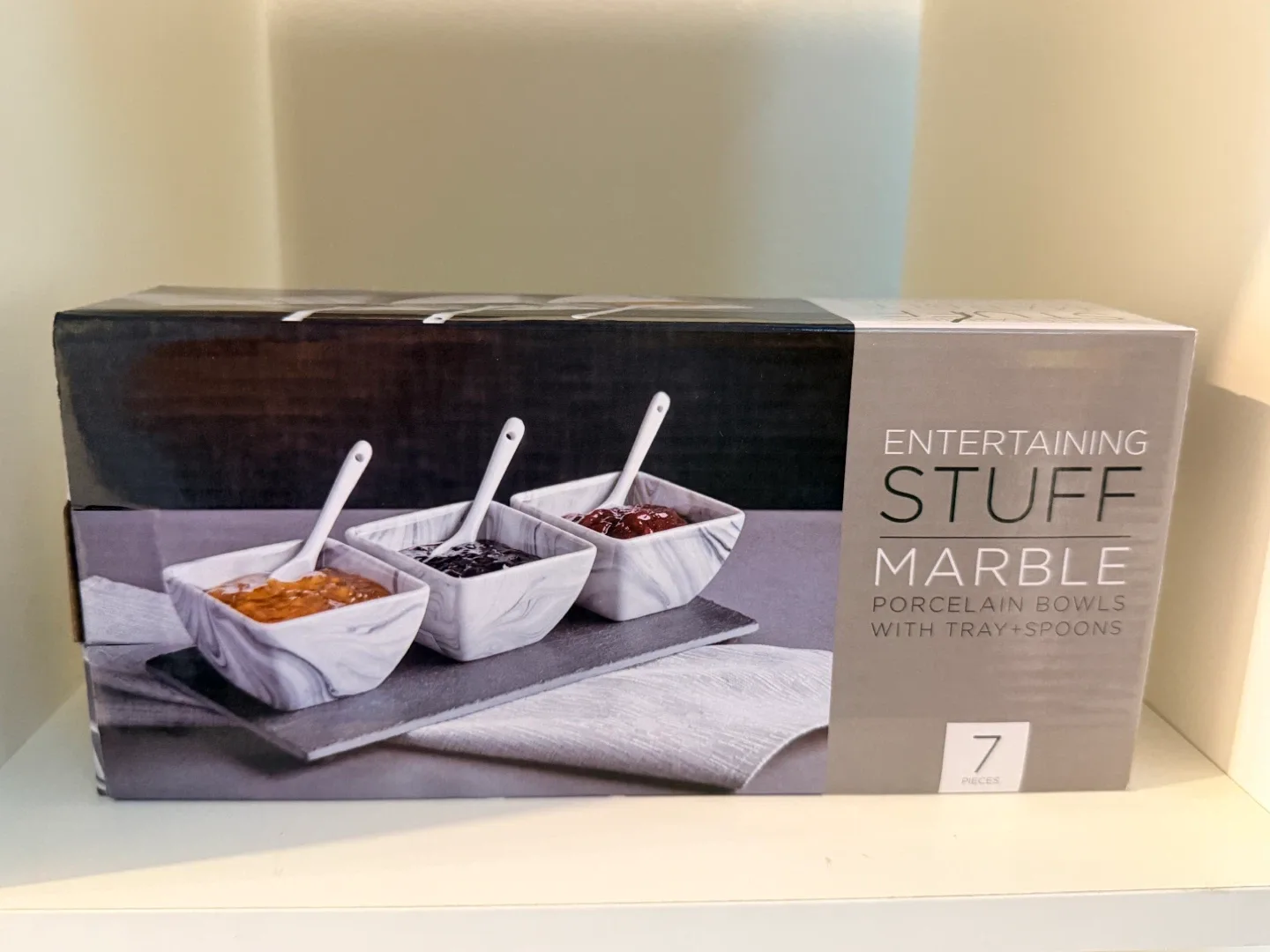 Holiday Gift-Entertaining Stuff Marble Bowls w/Tray & Spoons image indicator(2)