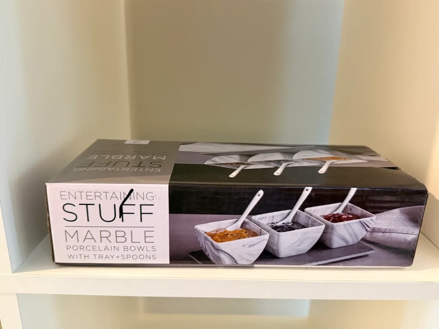 Holiday Gift-Entertaining Stuff Marble Bowls w/Tray & Spoons image indicator(4)