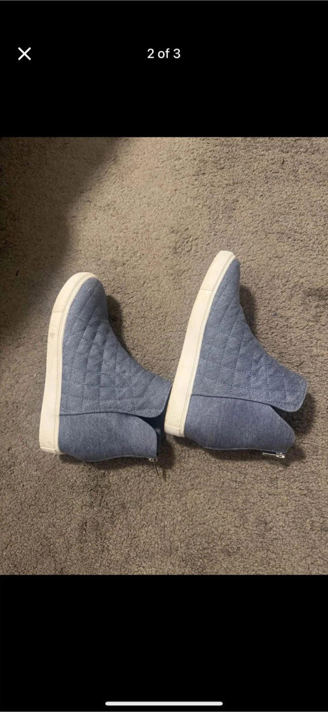 ShoeDazzle Blue Wedge Sneakers, Size 9 - photo 2