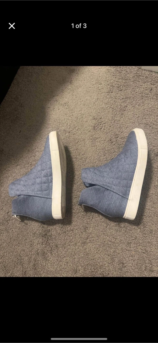ShoeDazzle Blue Wedge Sneakers, Size 9 - photo 3