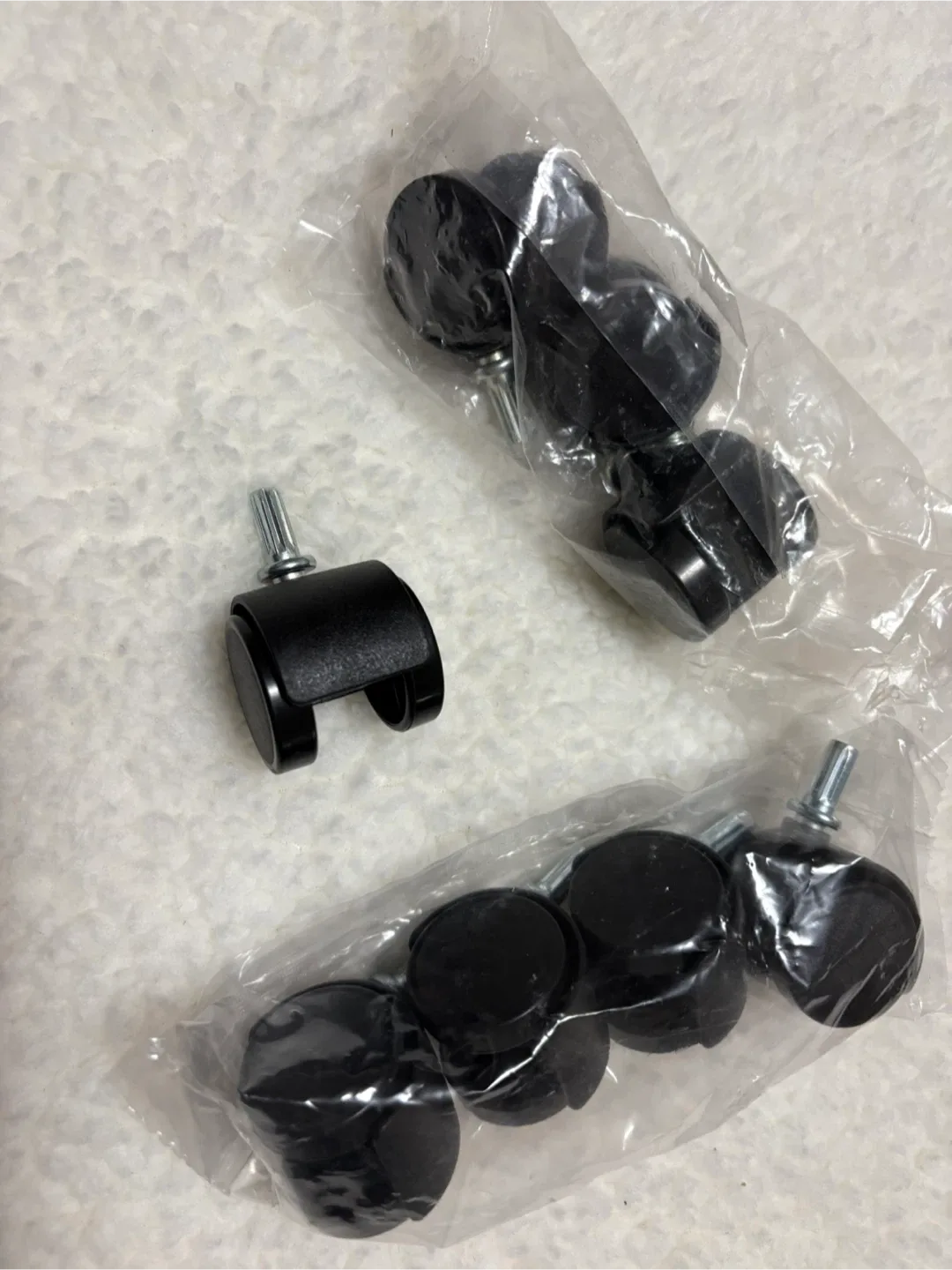 Set of Black Furniture Casters - New