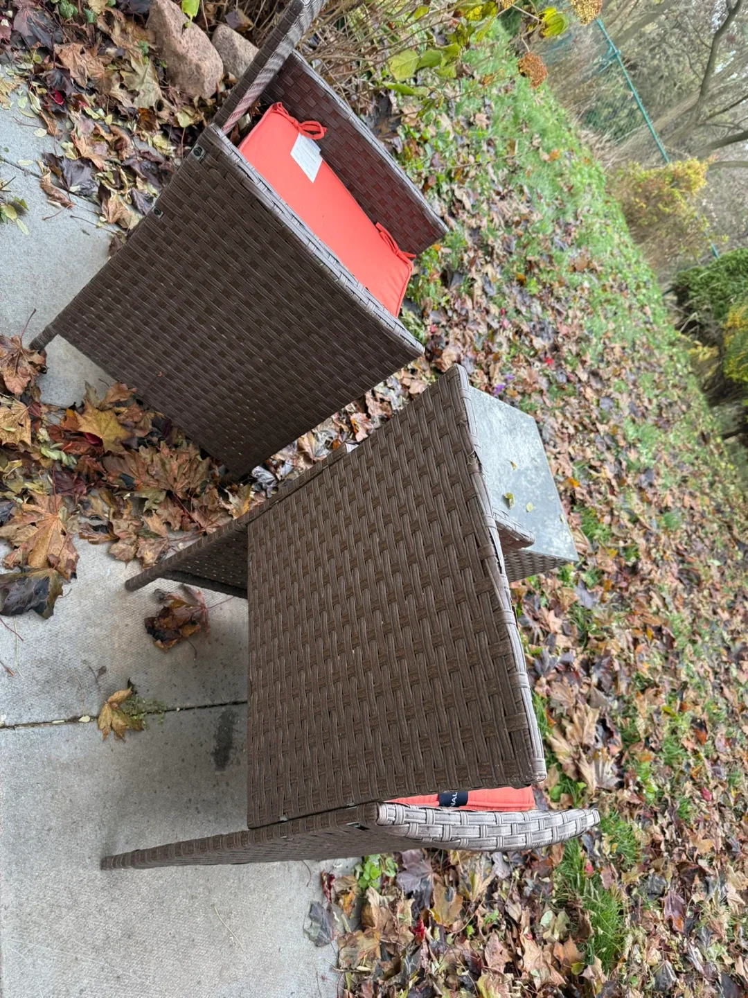 3-Piece Wicker Patio Set  with brand- NEW! Nautica Cushions image indicator(4)