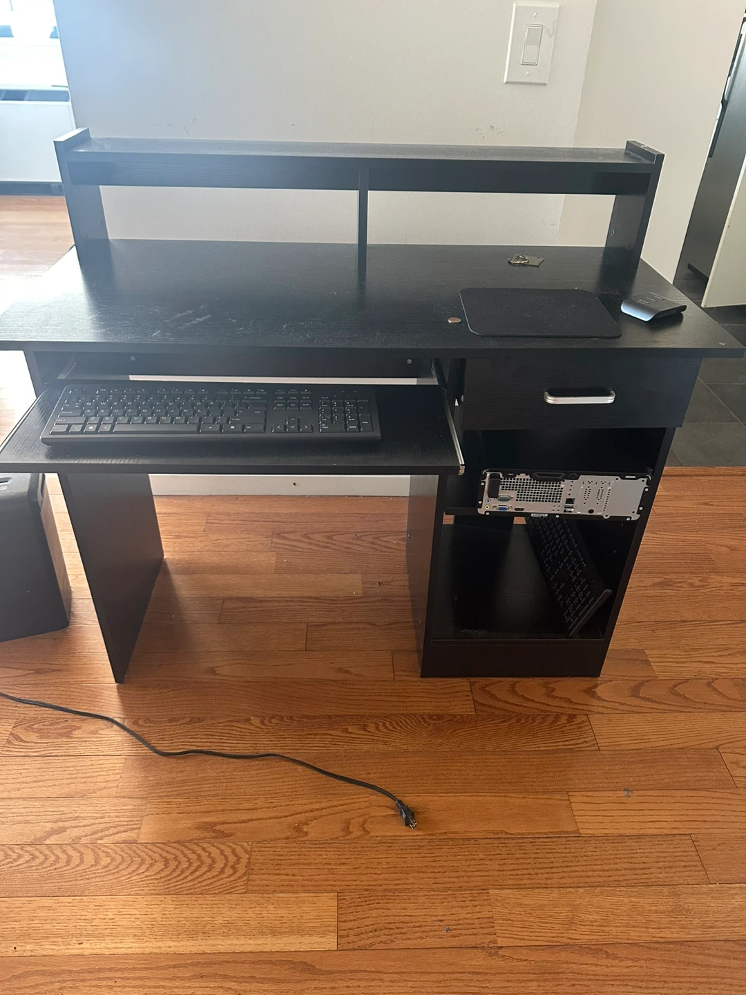 Black Computer Desk with Keyboard Tray - photo 2