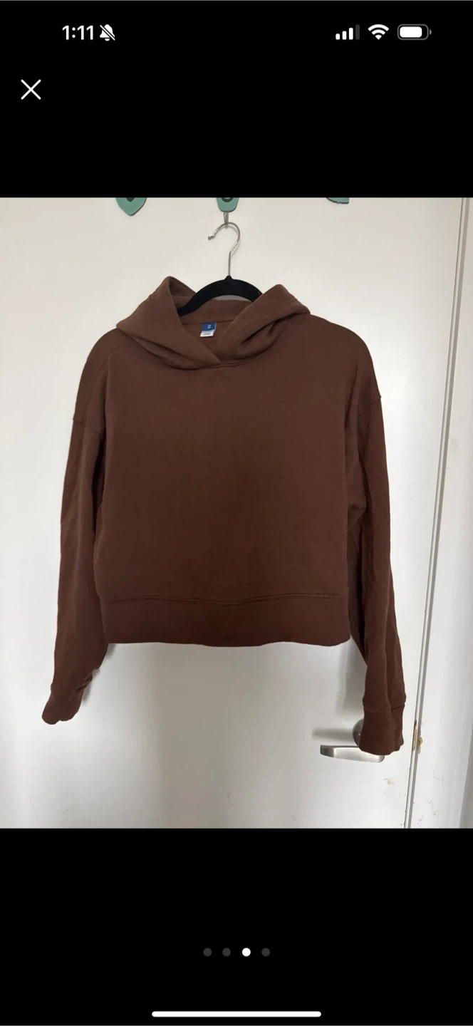 Old Navy Brown Cropped Hoodie - Size XS - photo 2
