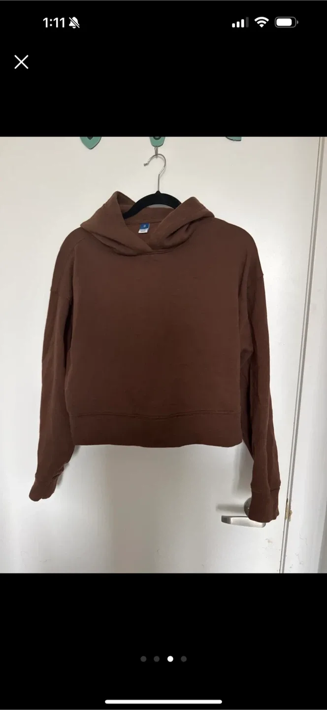 Old Navy Brown Cropped Hoodie - Size XS image indicator(2)
