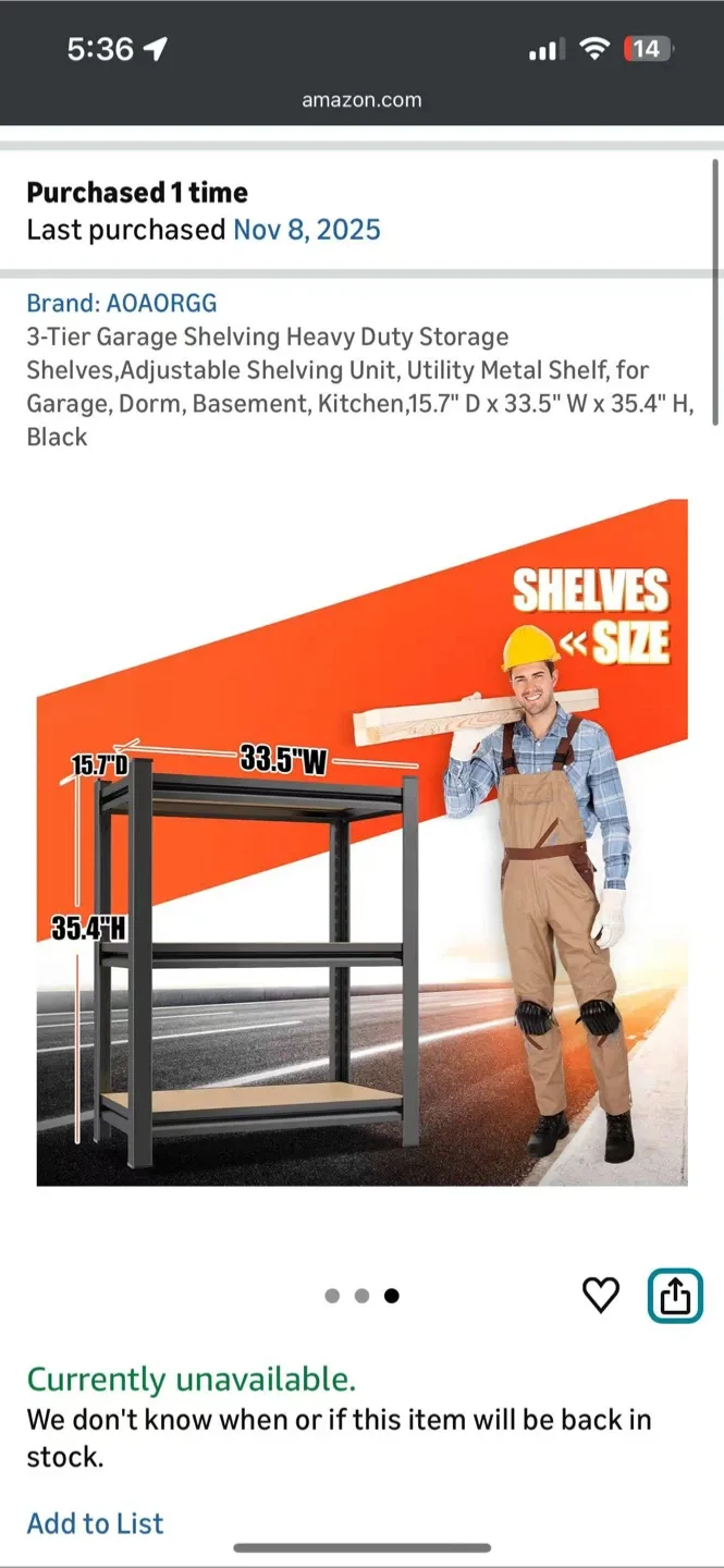 Brand new 3-Tier Garage Shelving Unit image indicator(2)