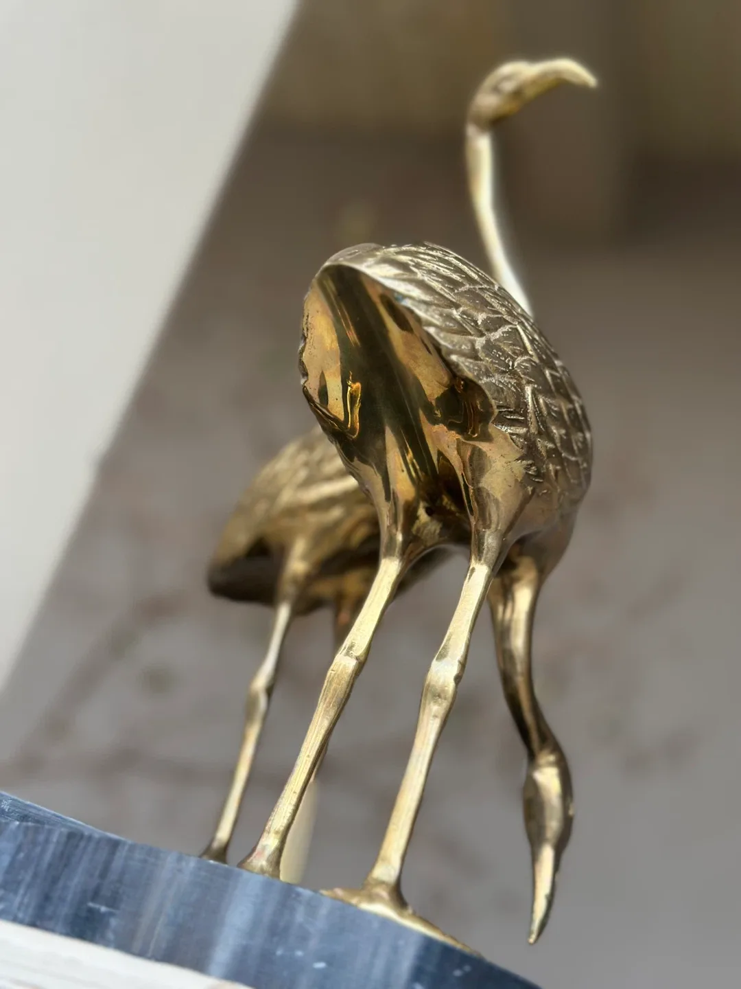 Vintage Brass MCM Herons on marble 1980 Dolbi Cashier rare art image indicator(9)