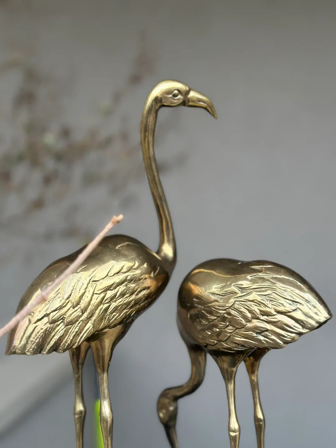 Vintage Brass MCM Herons on marble 1980 Dolbi Cashier rare art image indicator(10)
