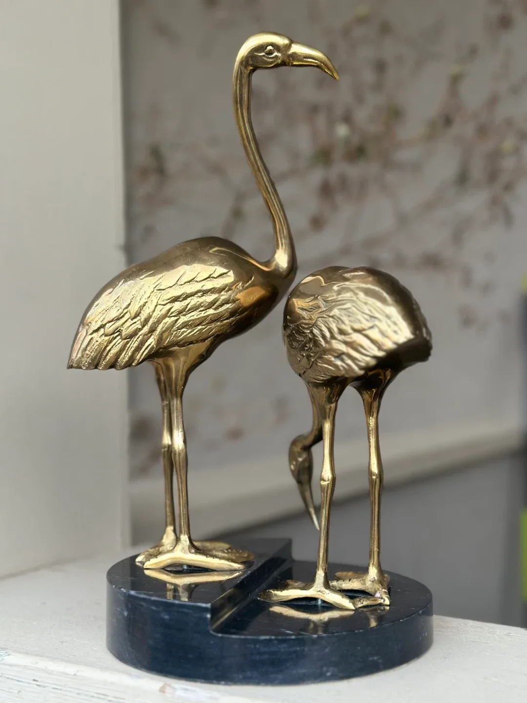Vintage Brass MCM Herons on marble 1980 Dolbi Cashier rare art image indicator(7)