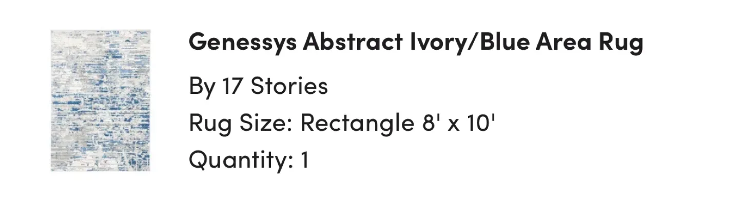 Genessys Abstract Ivory/Blue Area Rug 8' x 10' image indicator(2)