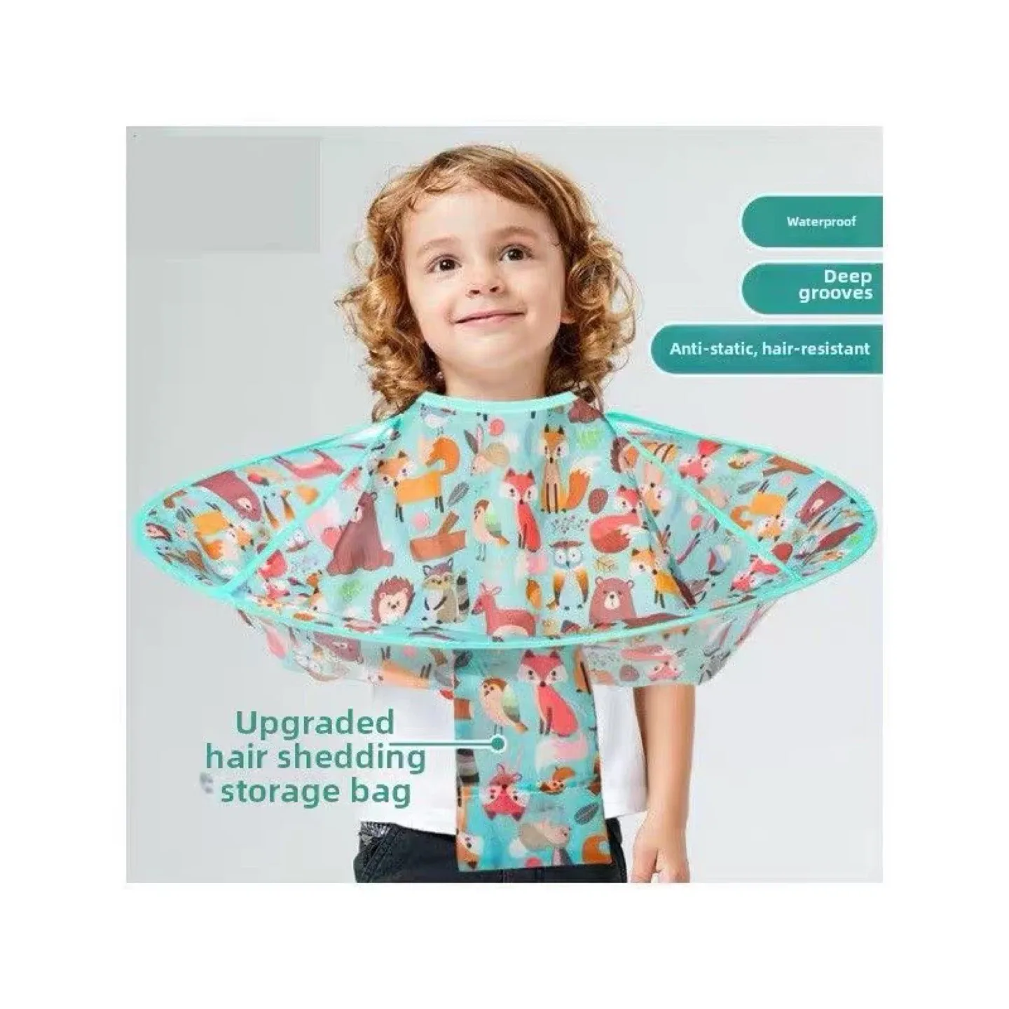 Kids Hair Cutting Cape with Animal Print
