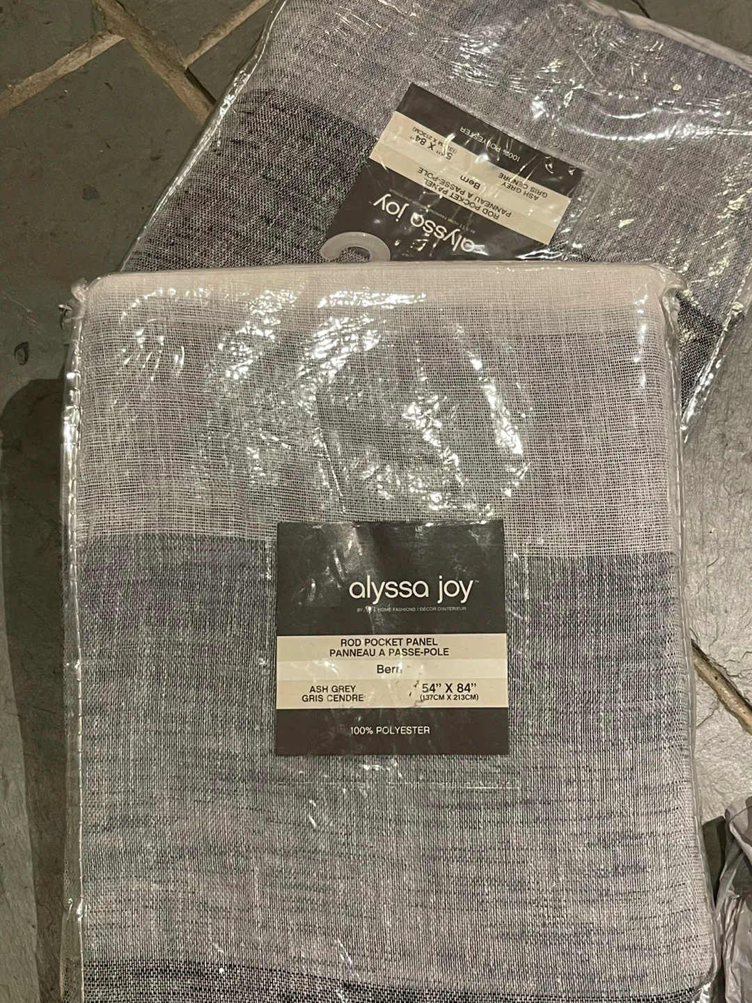 Alyssa Joy Berri Ash Grey Rod Pocket Panel 54"x84" image indicator(2)