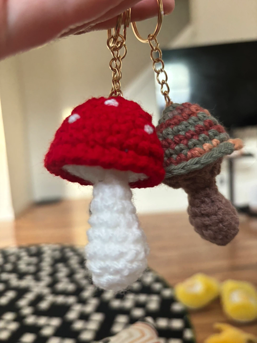 Handmade Crochet Mushroom Keychains - photo 2