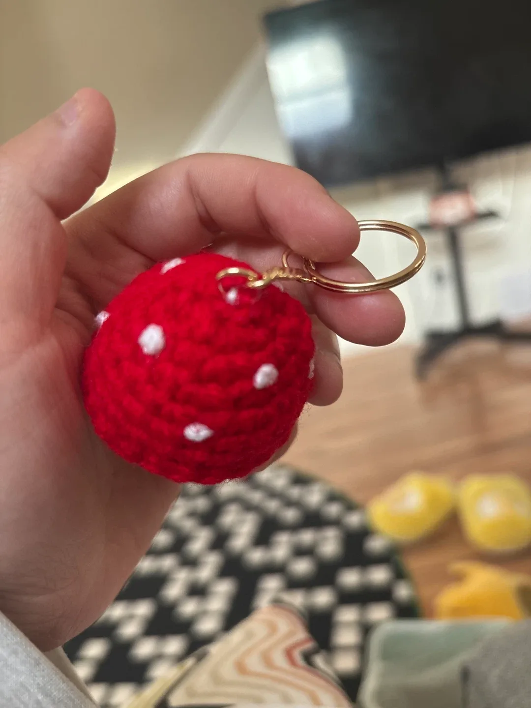 Handmade Crochet Mushroom Keychains image indicator(4)