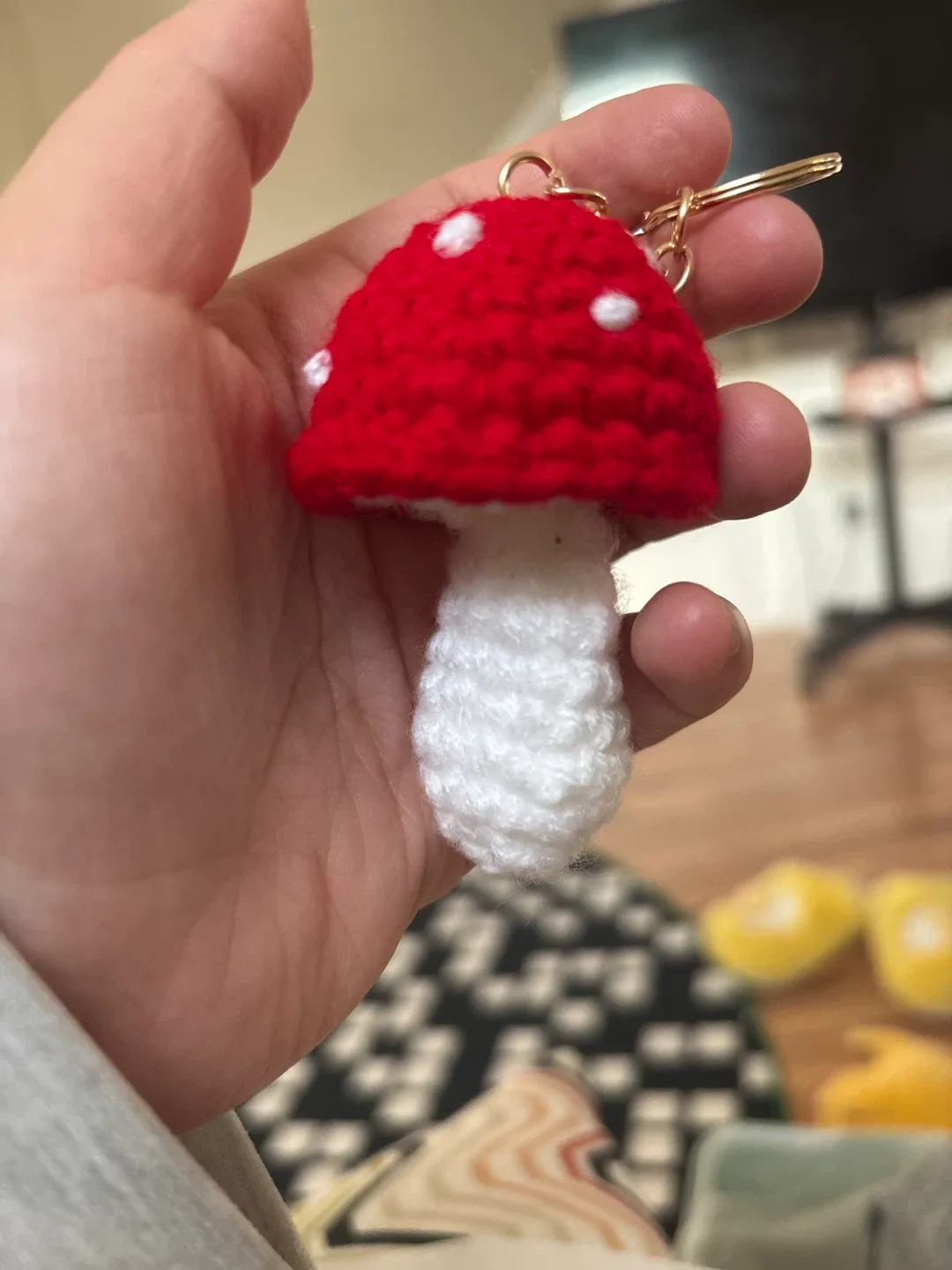Handmade Crochet Mushroom Keychains image indicator(5)