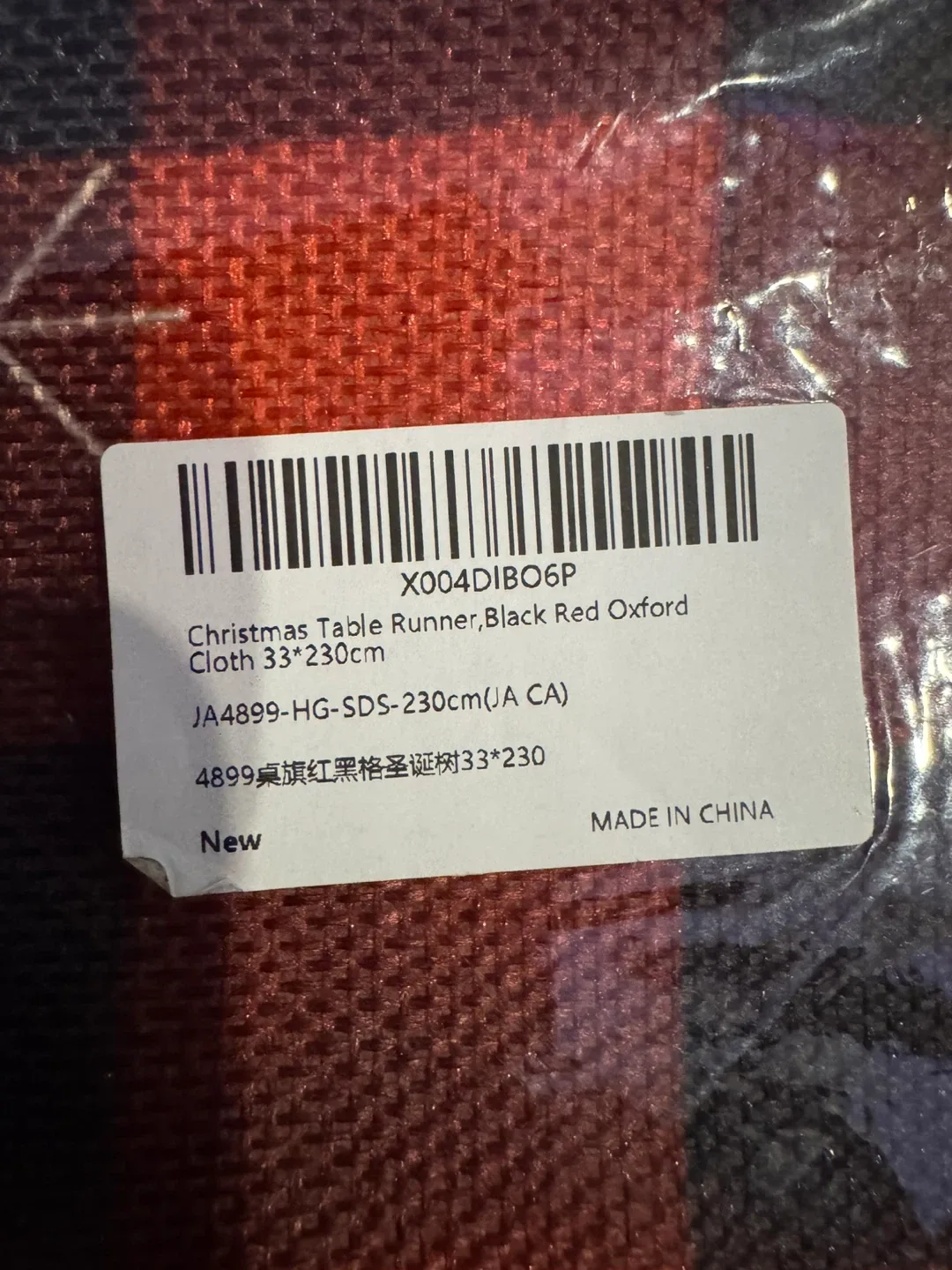 New Christmas Table Runner, Black Red Oxford Cloth 33x230cm image indicator(2)