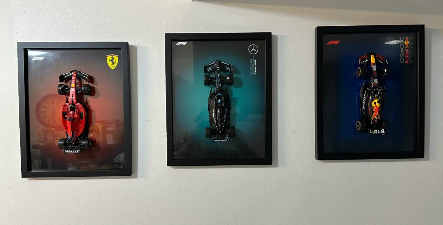 Formula 1 (F1) framed art with car image indicator(3)