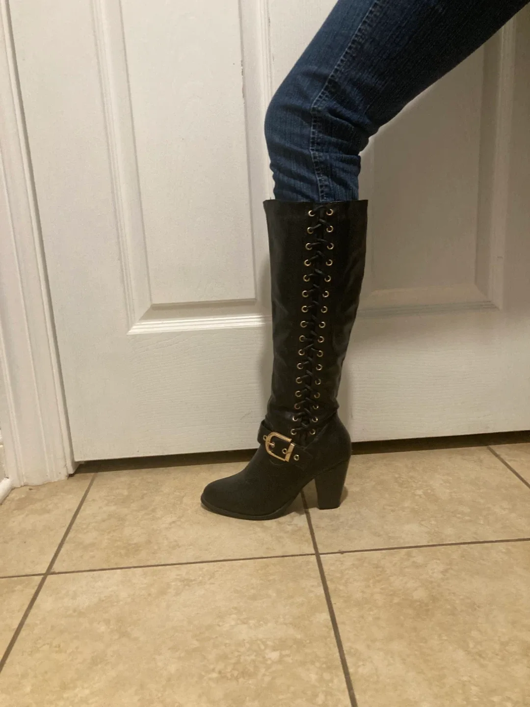 Black Knee-High Boots, Size 7