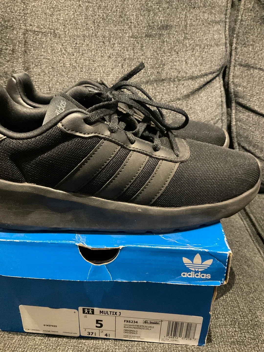 Adidas Multix FX6234 Black Sneakers - Size 5