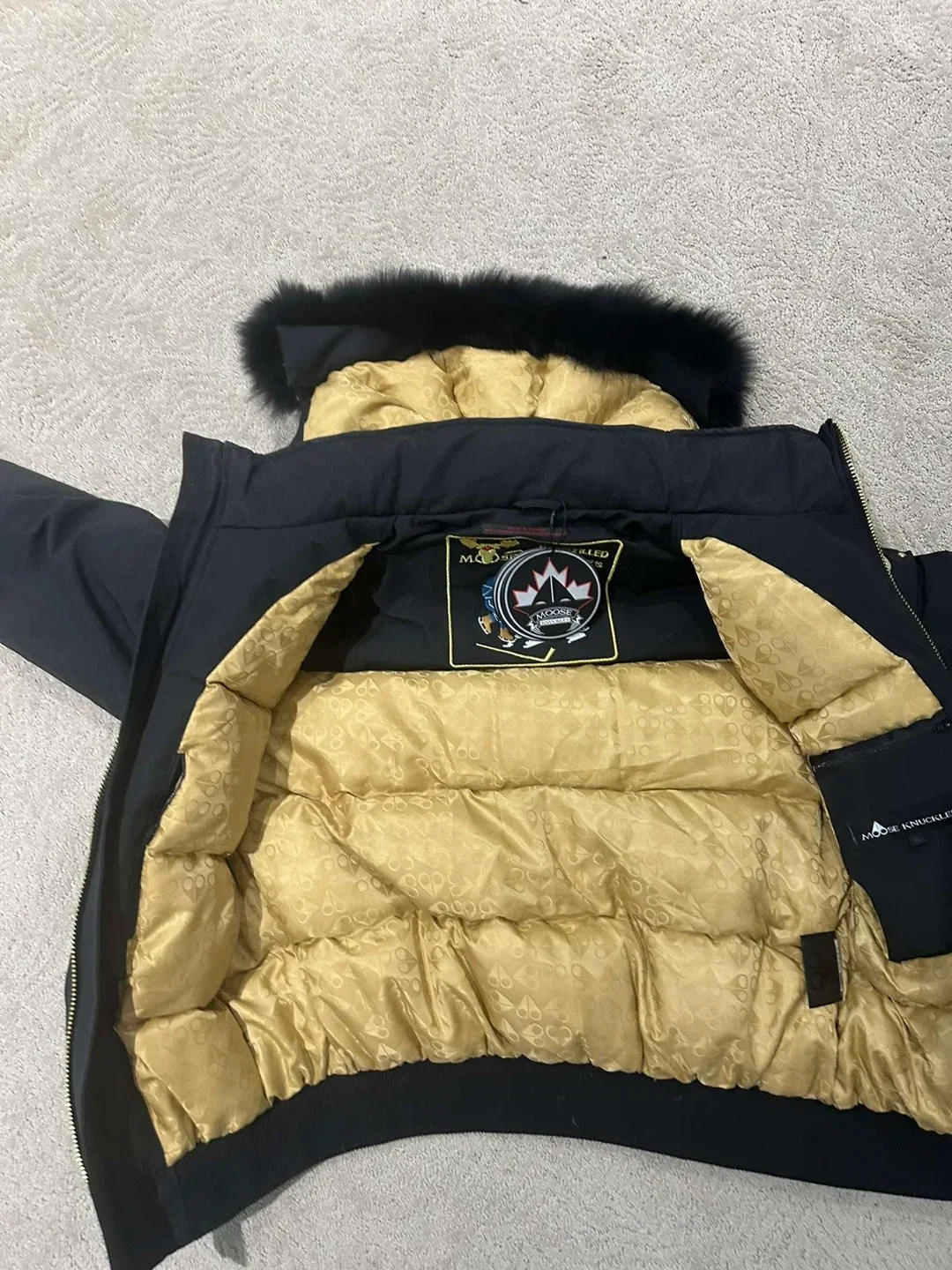 Moose Knuckles Black Bomber Jacket image indicator(4)