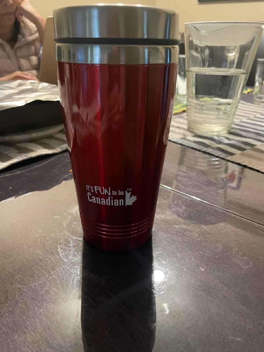 Red 'It's FUN to be Canadian' Travel Mug image indicator(2)