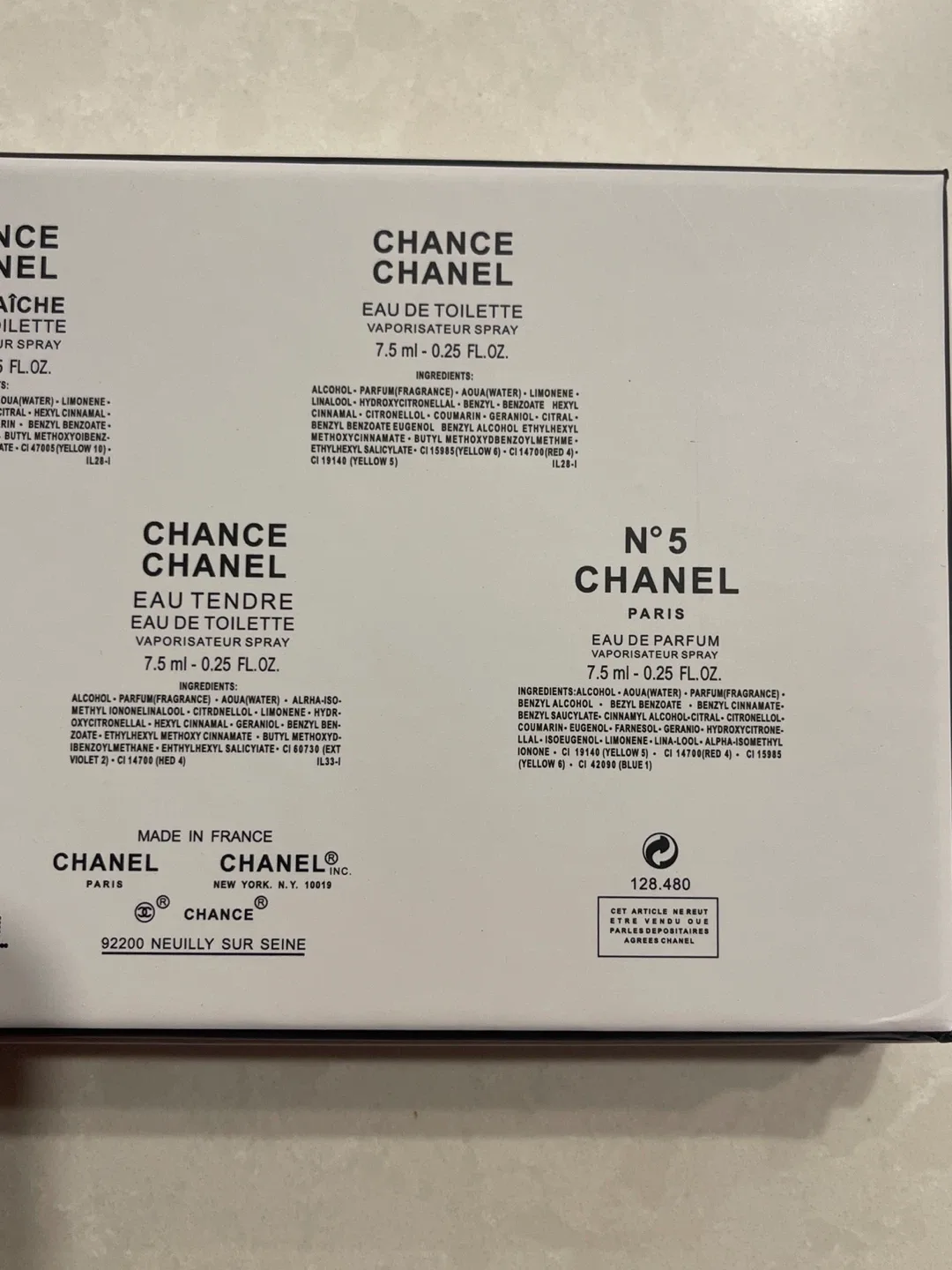 Chanel Miniature Perfume Set - N°5, Chance, Coco, Eau Tendre image indicator(8)