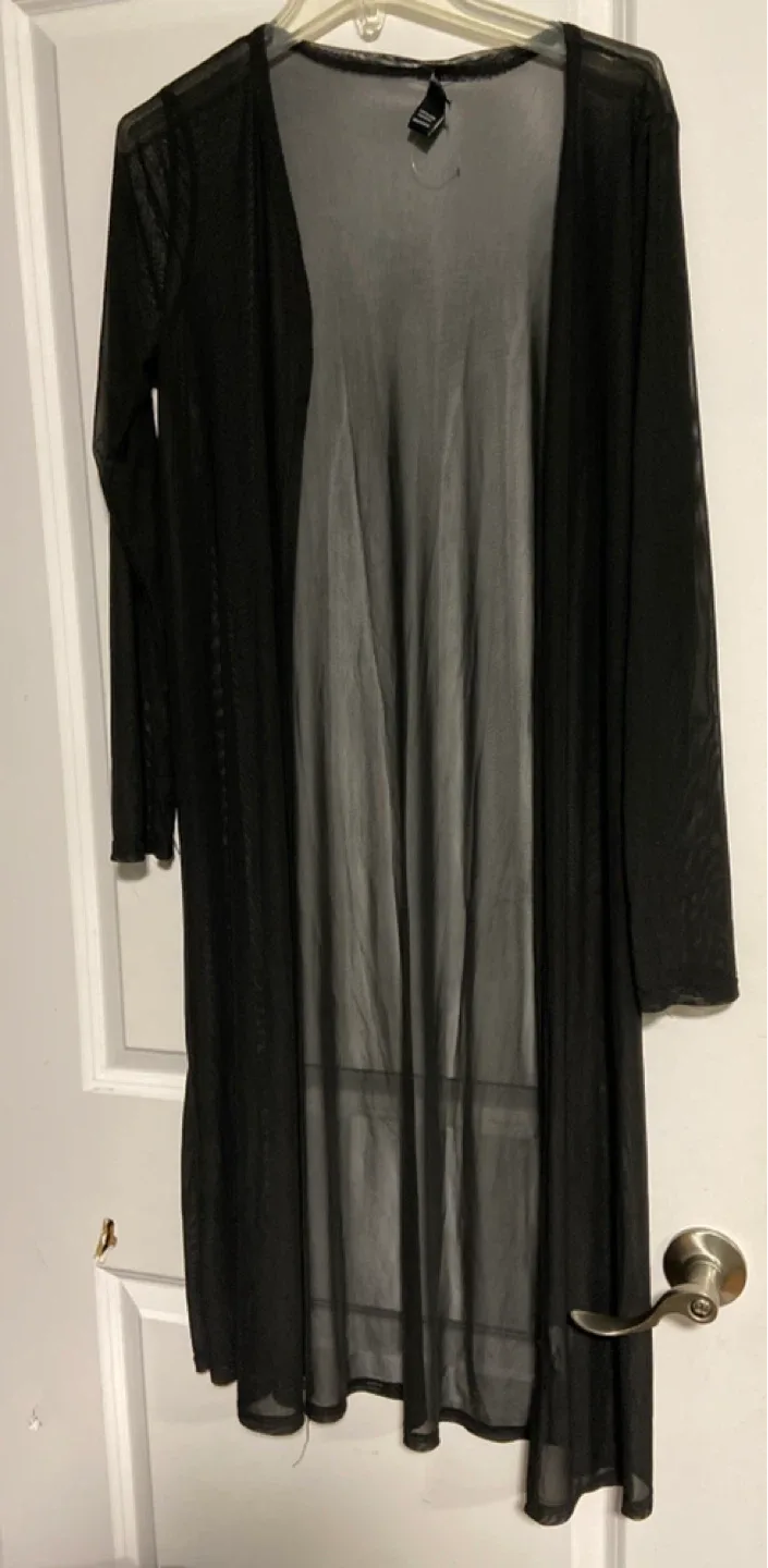 Forever 21 Black Sheer Cardigan - Size M