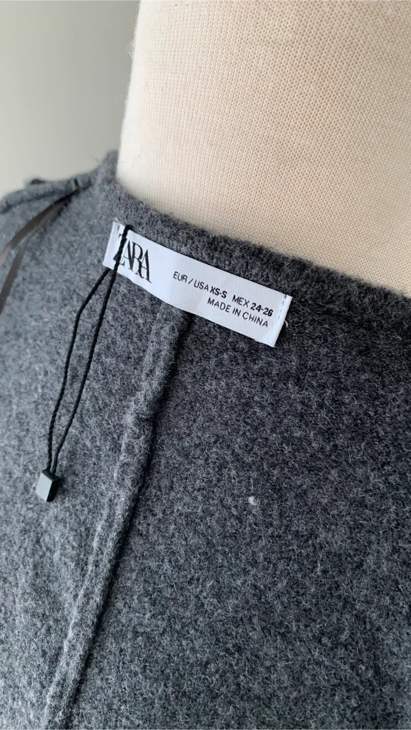 Zara Grey Soft Wool like Cardigan Oversized L image indicator(8)