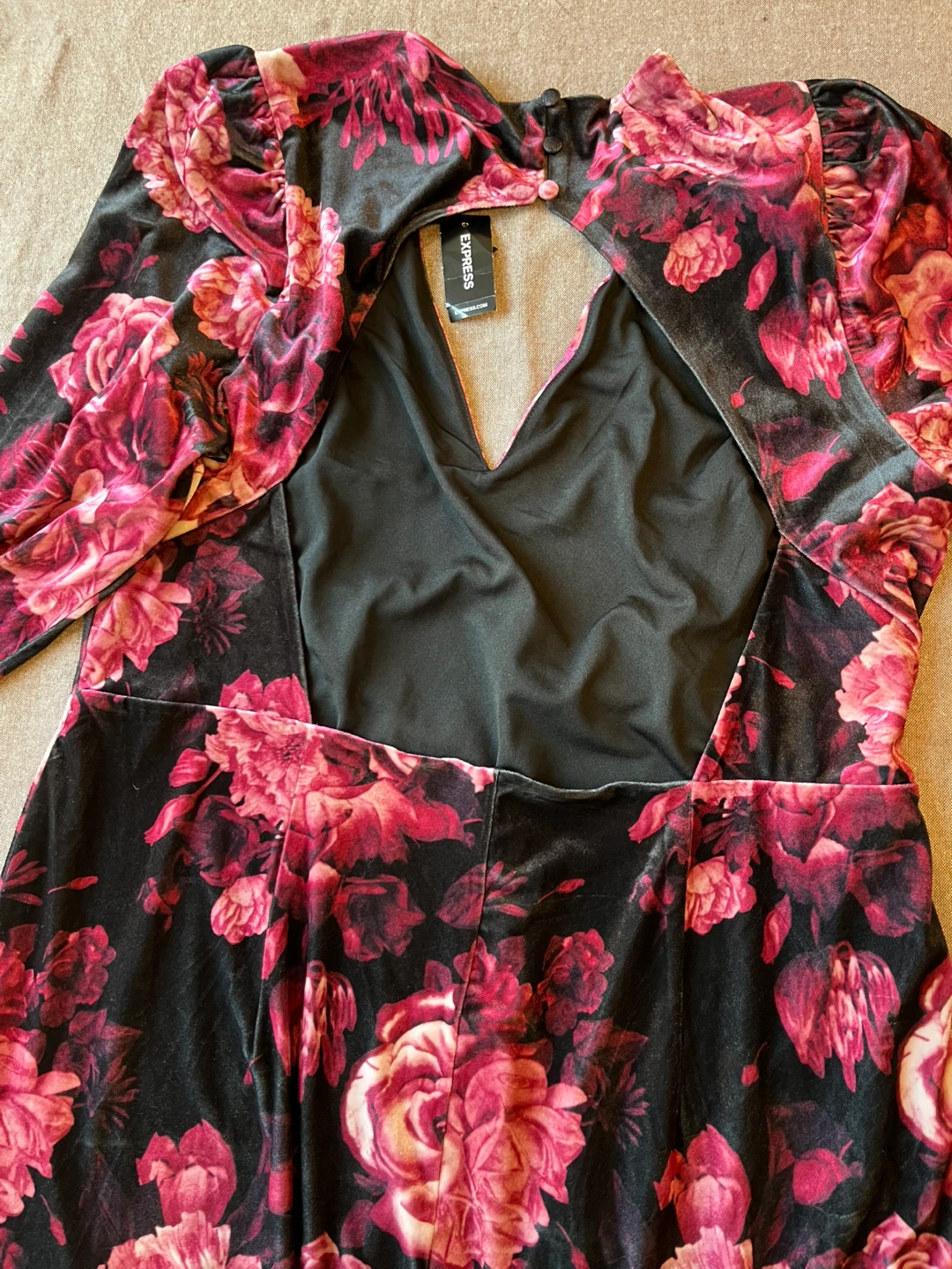Express Floral Velvet Mini Dress - Size XL - photo 2