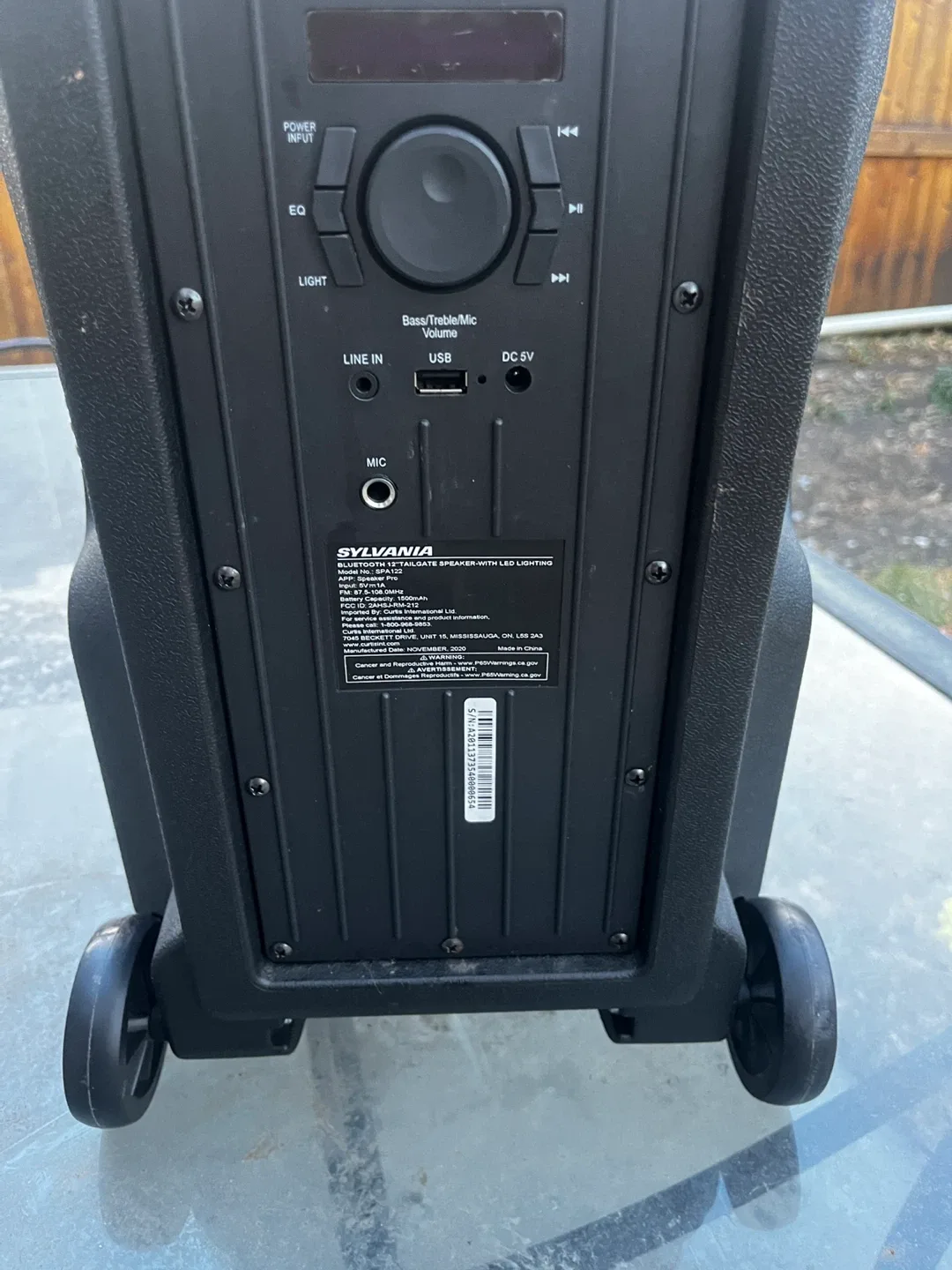 Sylvania Bluetooth Tailgate Speaker w/ LED Lighting image indicator(3)