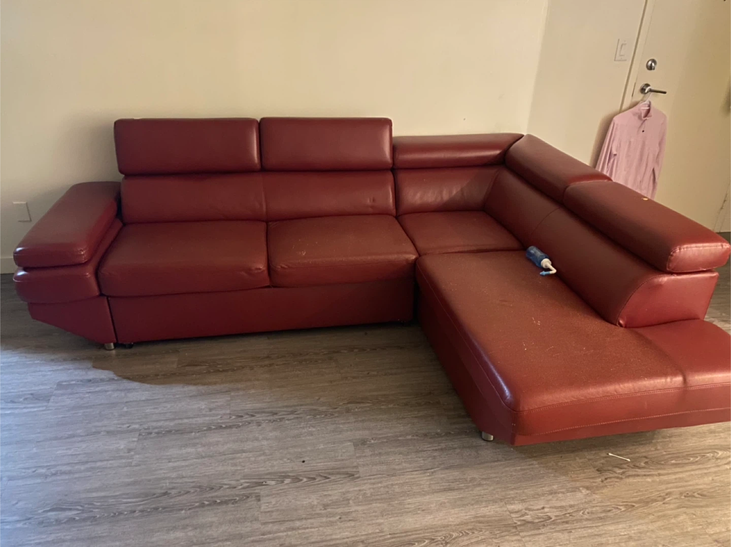 Red Leather Sectional Sofa